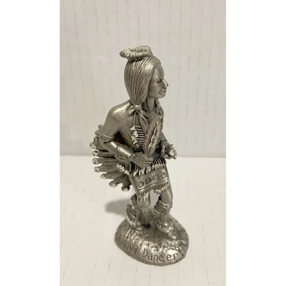 1990 Masterworks Fine Pewter Kiowa Dancer Figurine 3 3/4” Tall